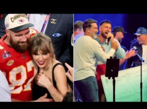 Taylor Swift subtly reacts to boyfriend Travis Kelce being named the NFL's No. 1 tight end... after he dedicated cringeworthy karaoke performance to her 