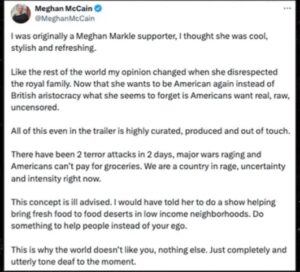 Meghan McCain Slams 'Out of Touch' Meghan Markle ...Read More 