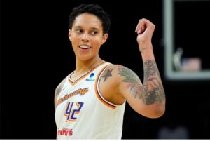 Riley Gaines Criticizes Brittney Griner for Kneeling During Flag Ceremony: “No Need to Sing, But Respect the Country That Saved You!”...See More