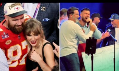 Taylor Swift subtly reacts to boyfriend Travis Kelce being named the NFL's No. 1 tight end... after he dedicated cringeworthy karaoke performance to her