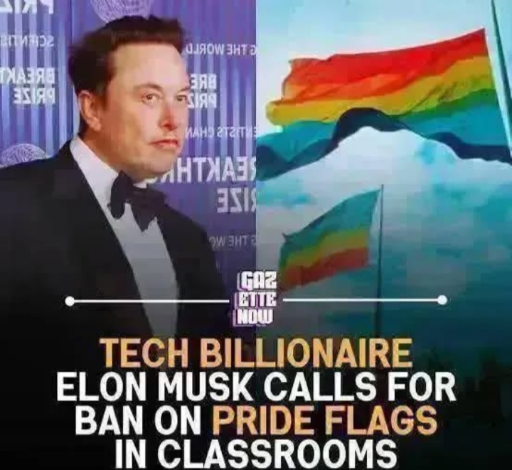 Elon Musk is advocating for the permanent removal of pride flags from classrooms...see More